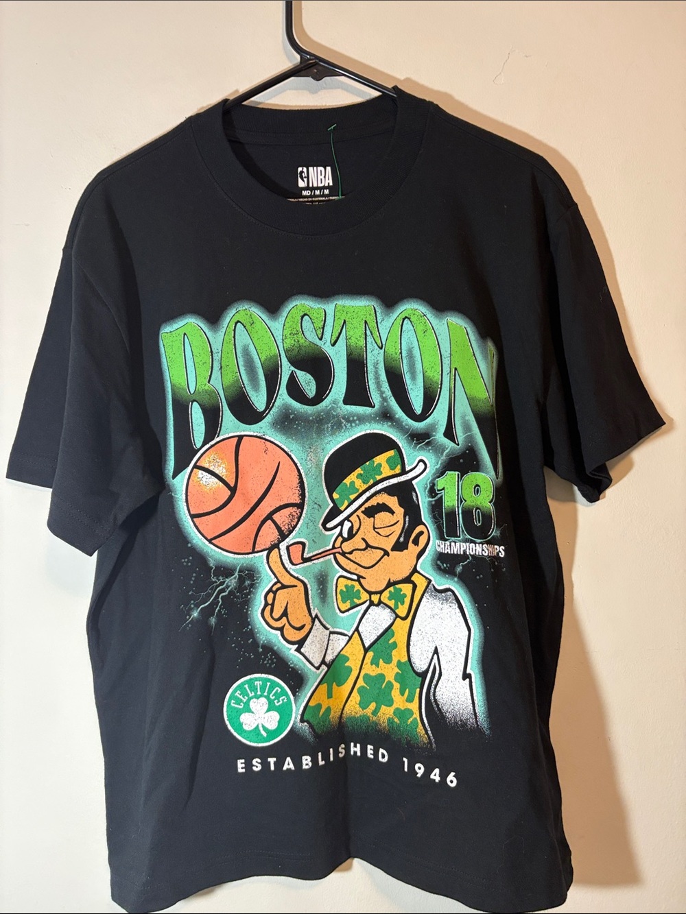 NBA Boston Celtics Black Graphic T-Shirt